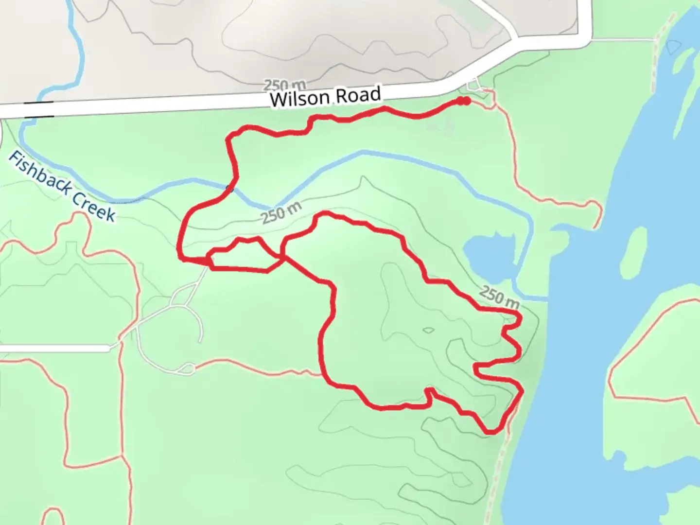 An image depicting the trail Eagle Creek Retreat via Fishback Creek Loop and its surrounding area.