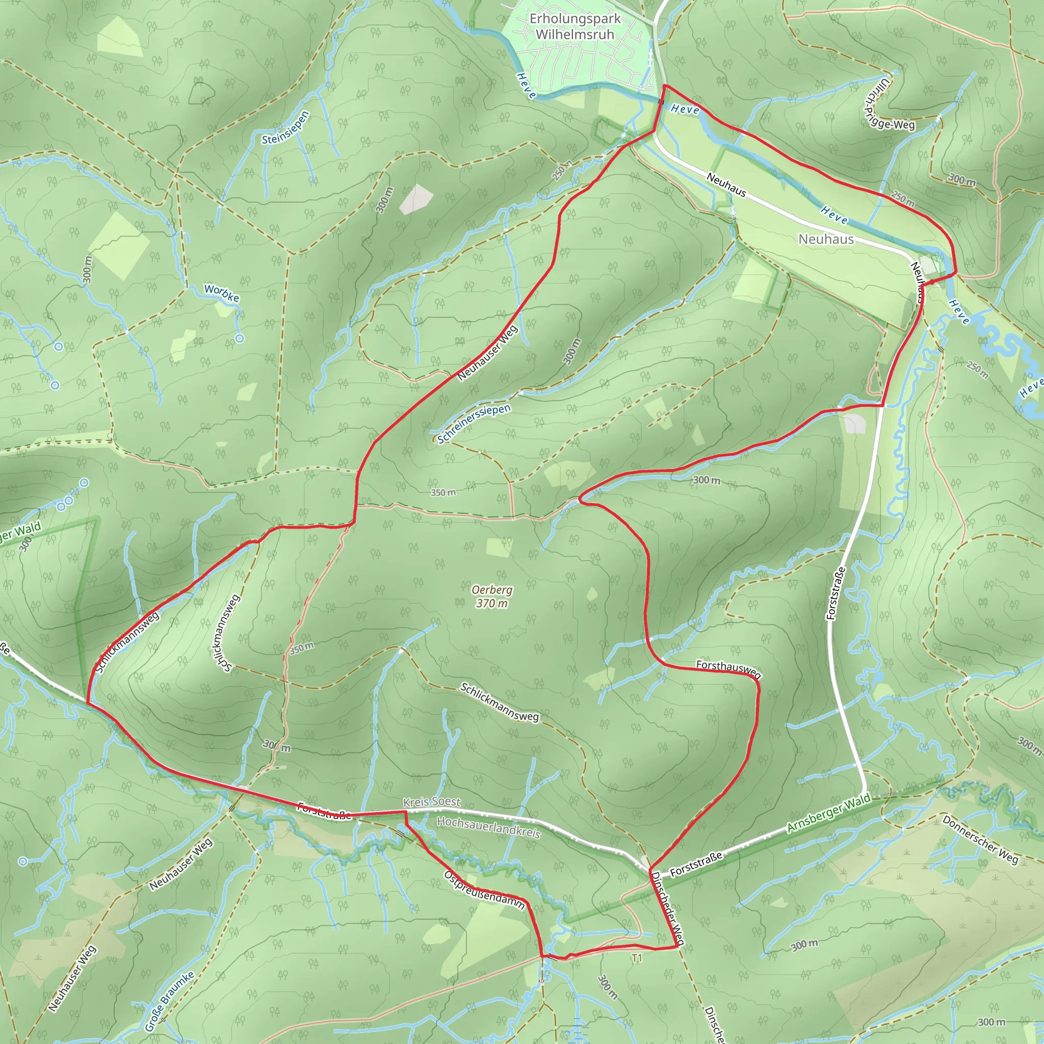 Neuhaus and Kreuzeiche Loop mobile static map