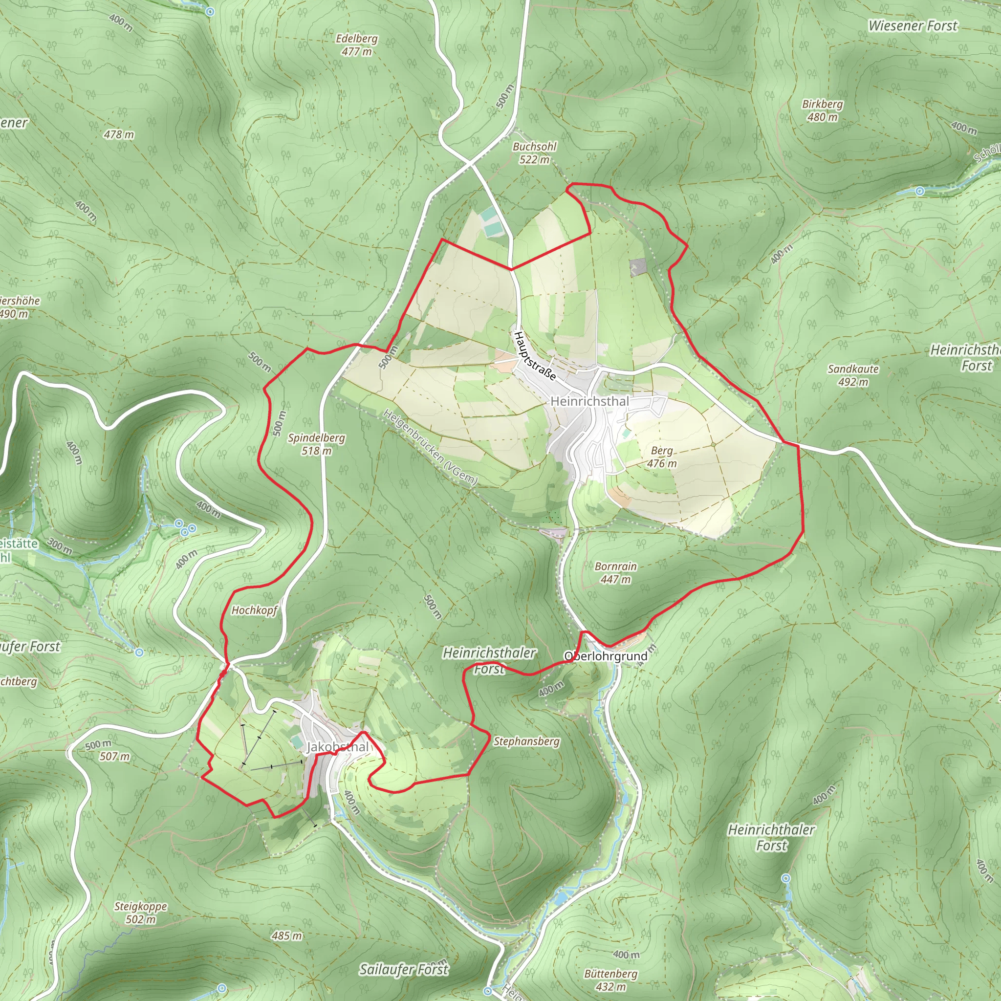 Heinrichsthal and Jakobsthal Loop mobile static map