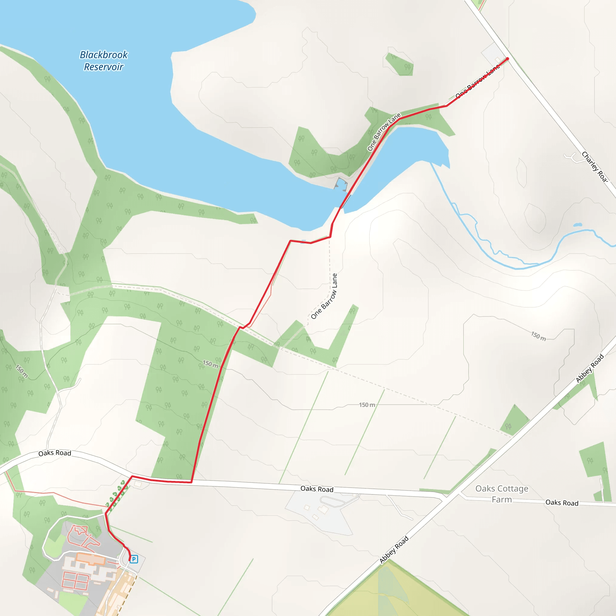 Blackbrook Reservoir Walk mobile static map