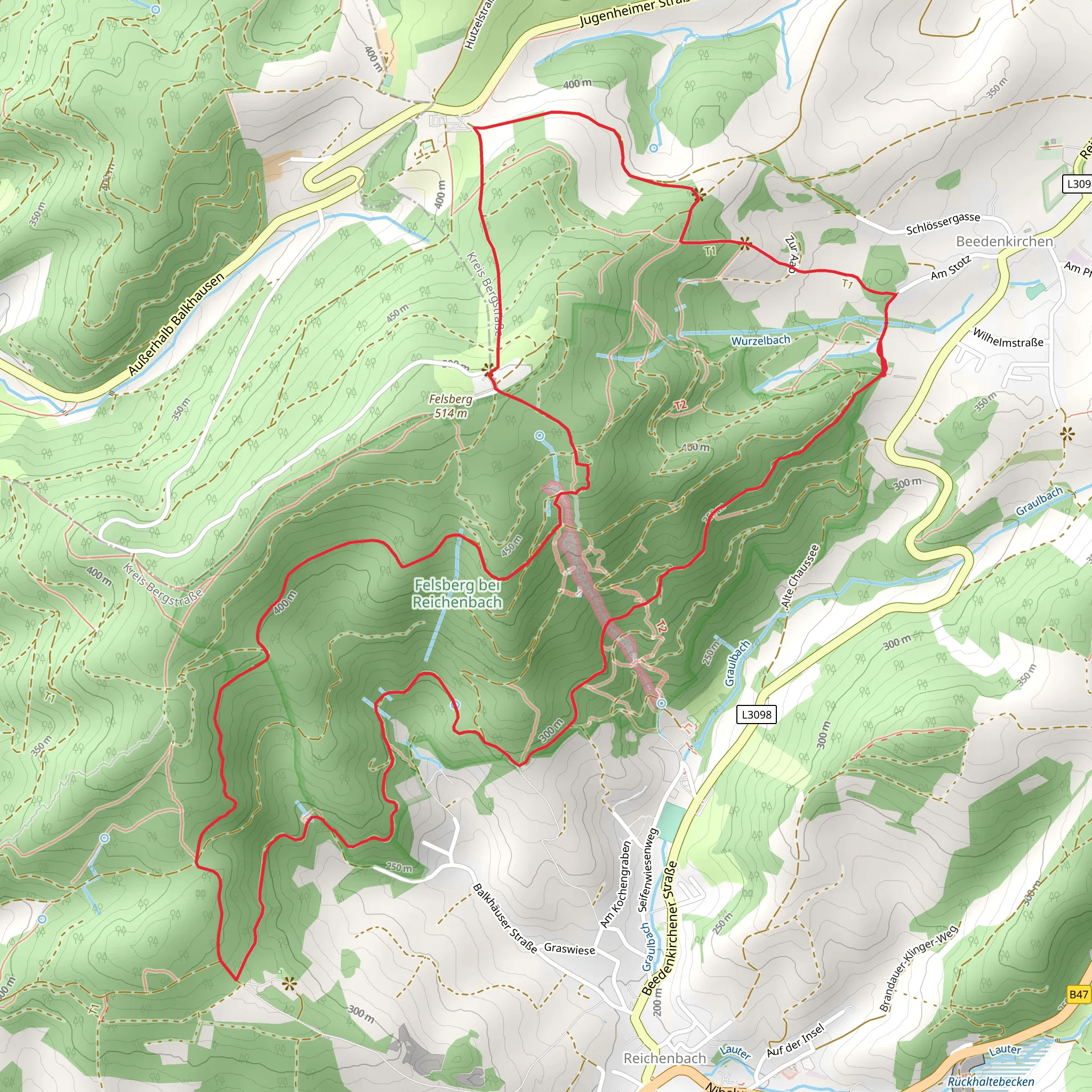 Camino Incluso and Lautertal 3 mobile static map