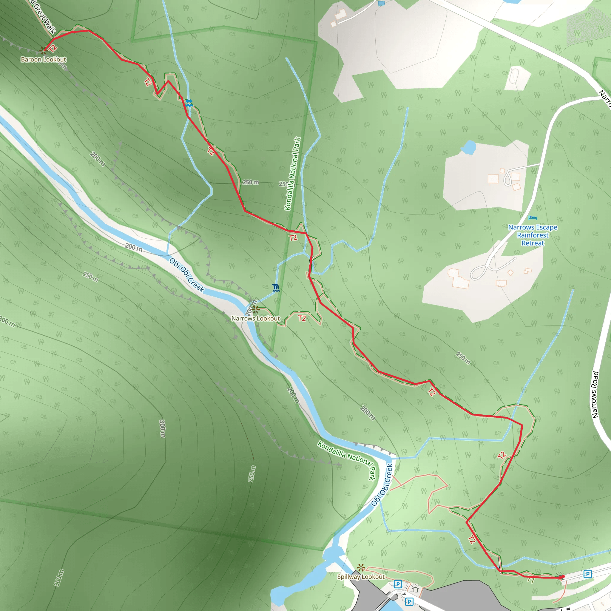 Baroon Lookout Track mobile static map