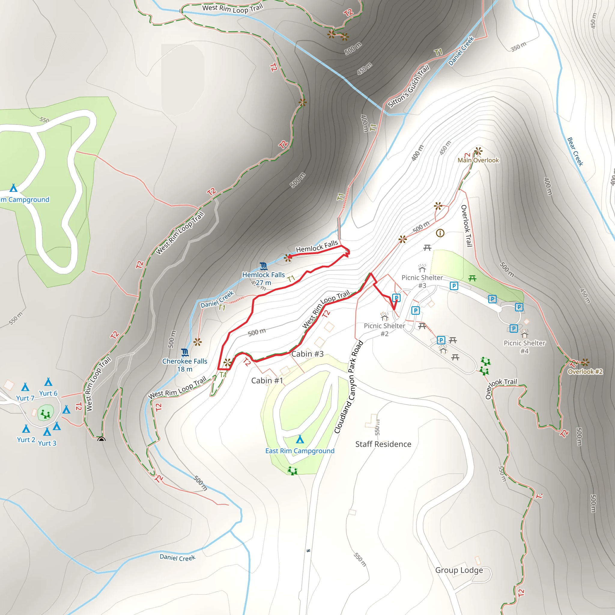 Hemlock Falls mobile static map