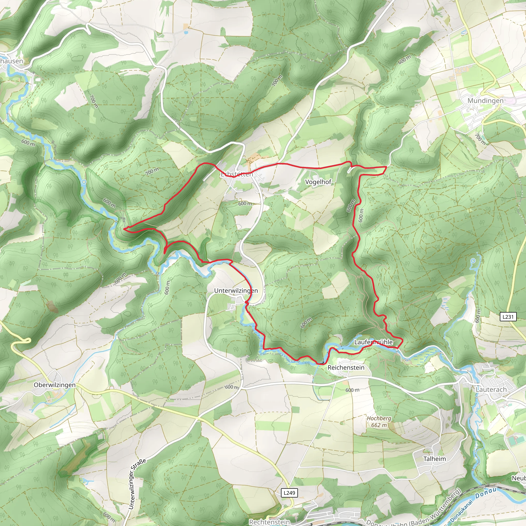 Burgfelsenpfad and Schwaebische-Alb-Oberschwaben Weg Loop mobile static map