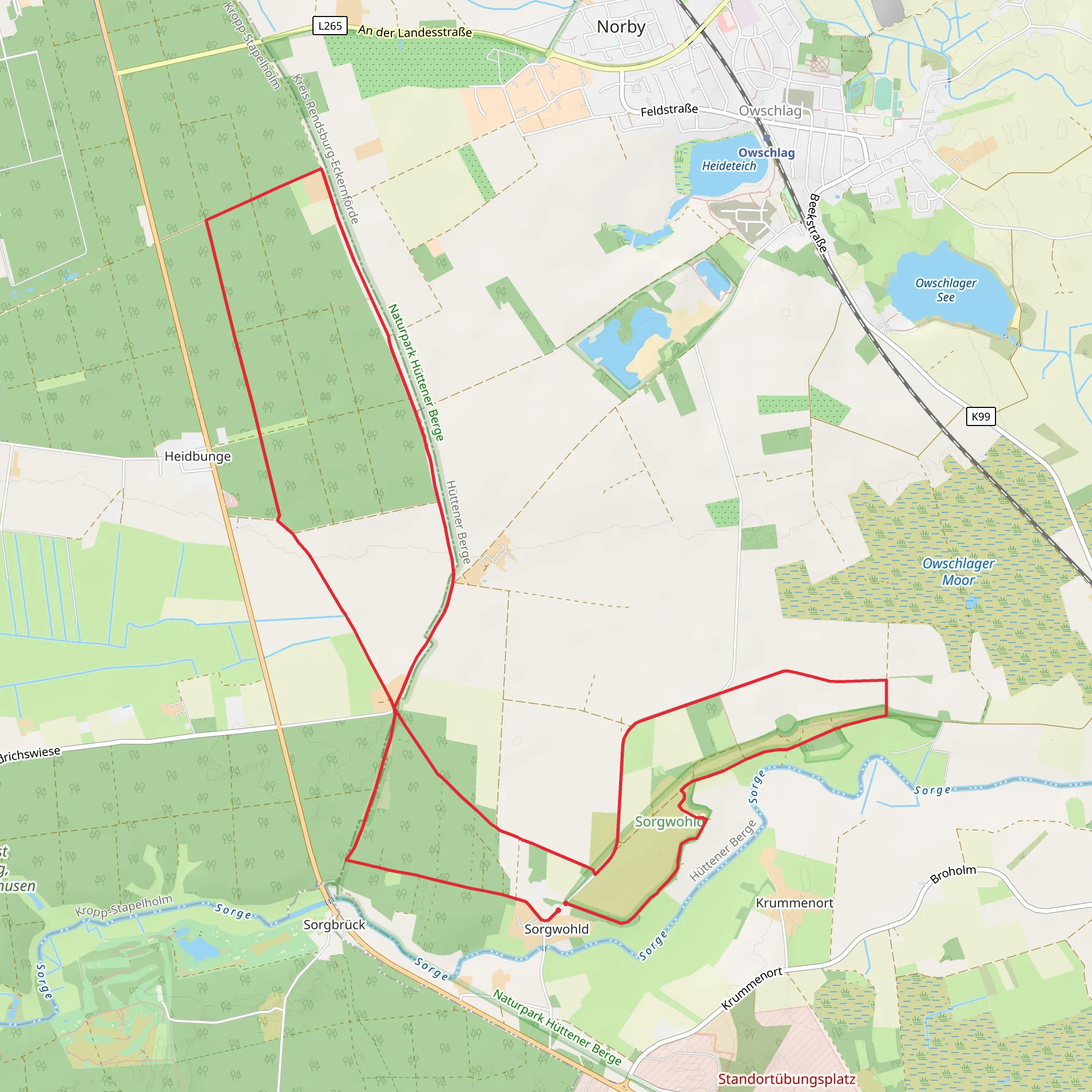 Am Heerweg and Sorgwohld Loop mobile static map