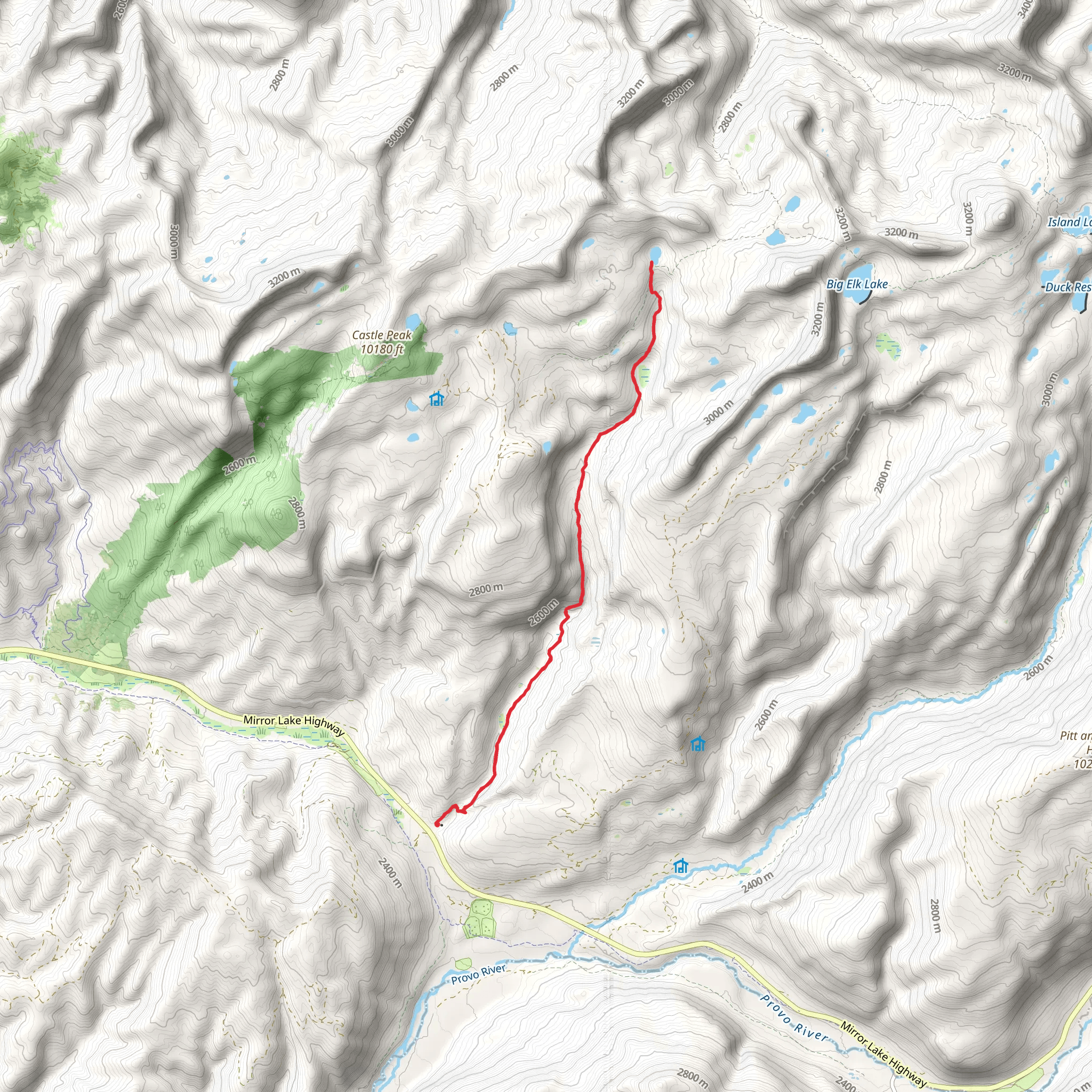 East Shingle Creek Lake via Shingle Creek Trail mobile static map