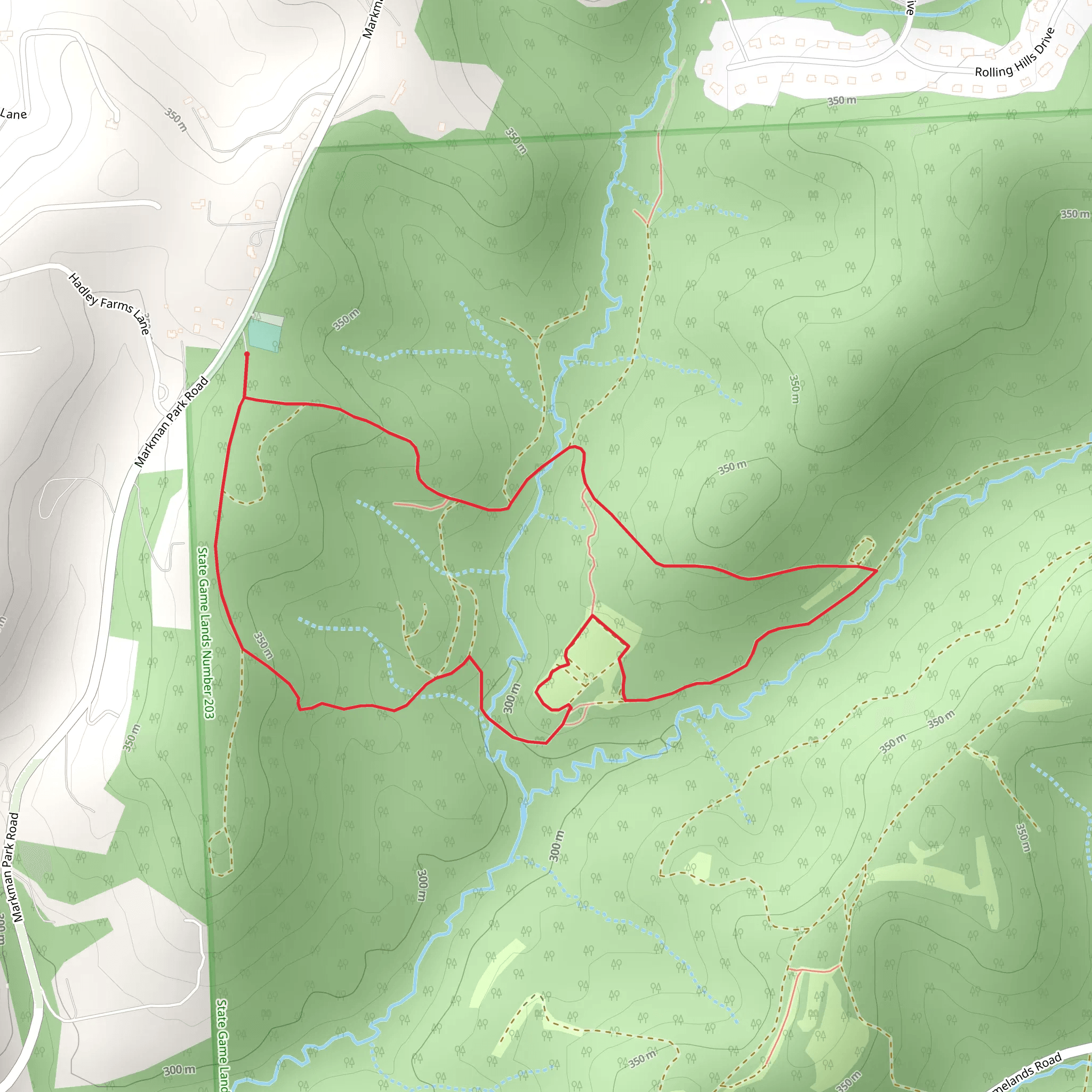 Markman Park Road East Loop Trail mobile static map