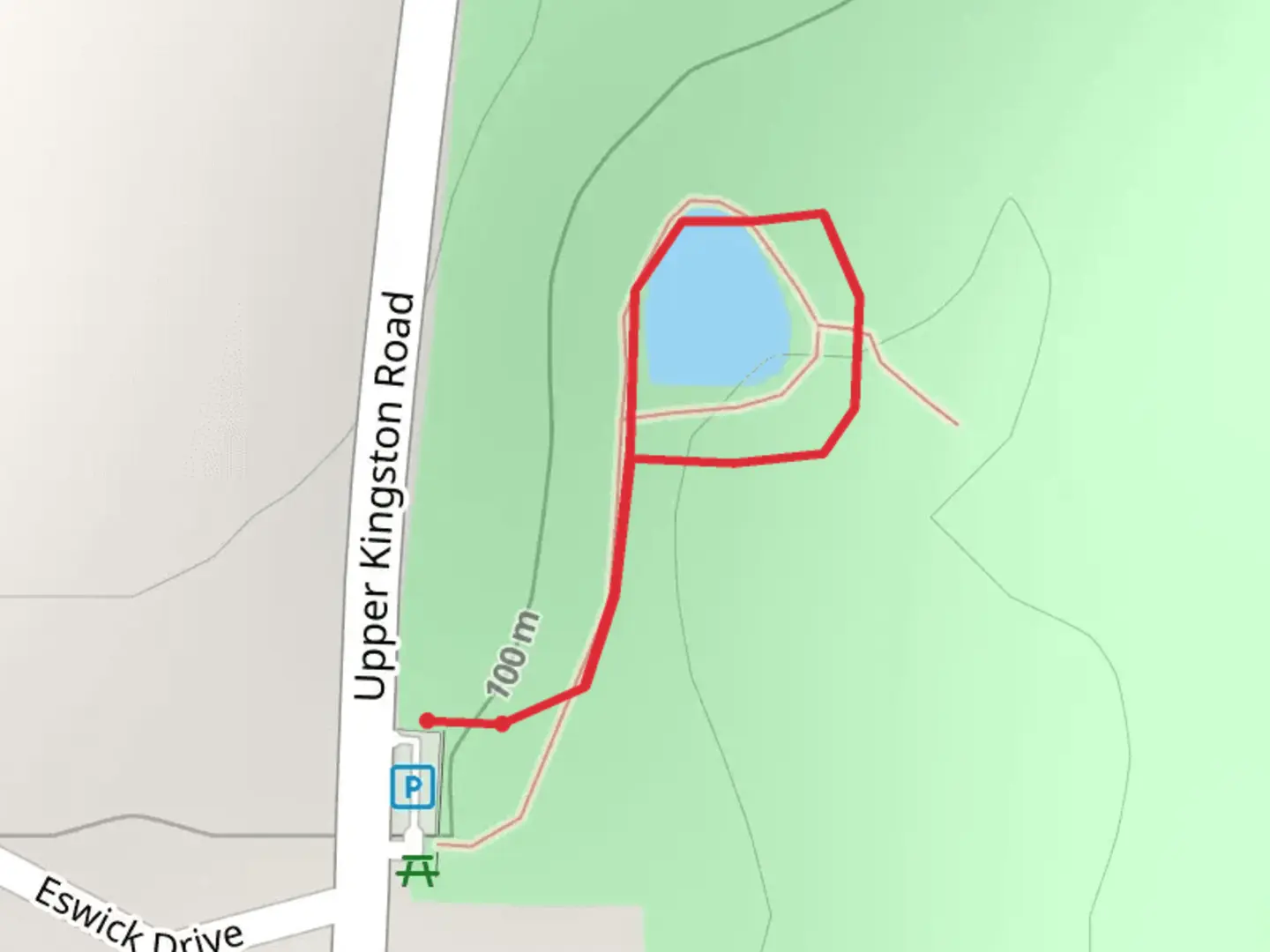 An image depicting the trail Upper Kingston Road Loop and its surrounding area.