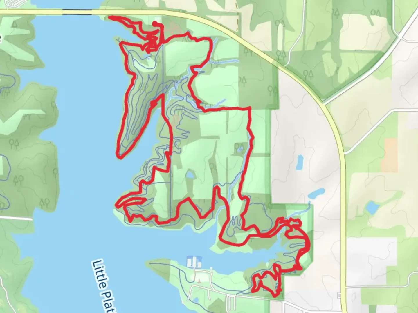 An image depicting the trail Little Platte River Loop and its surrounding area.