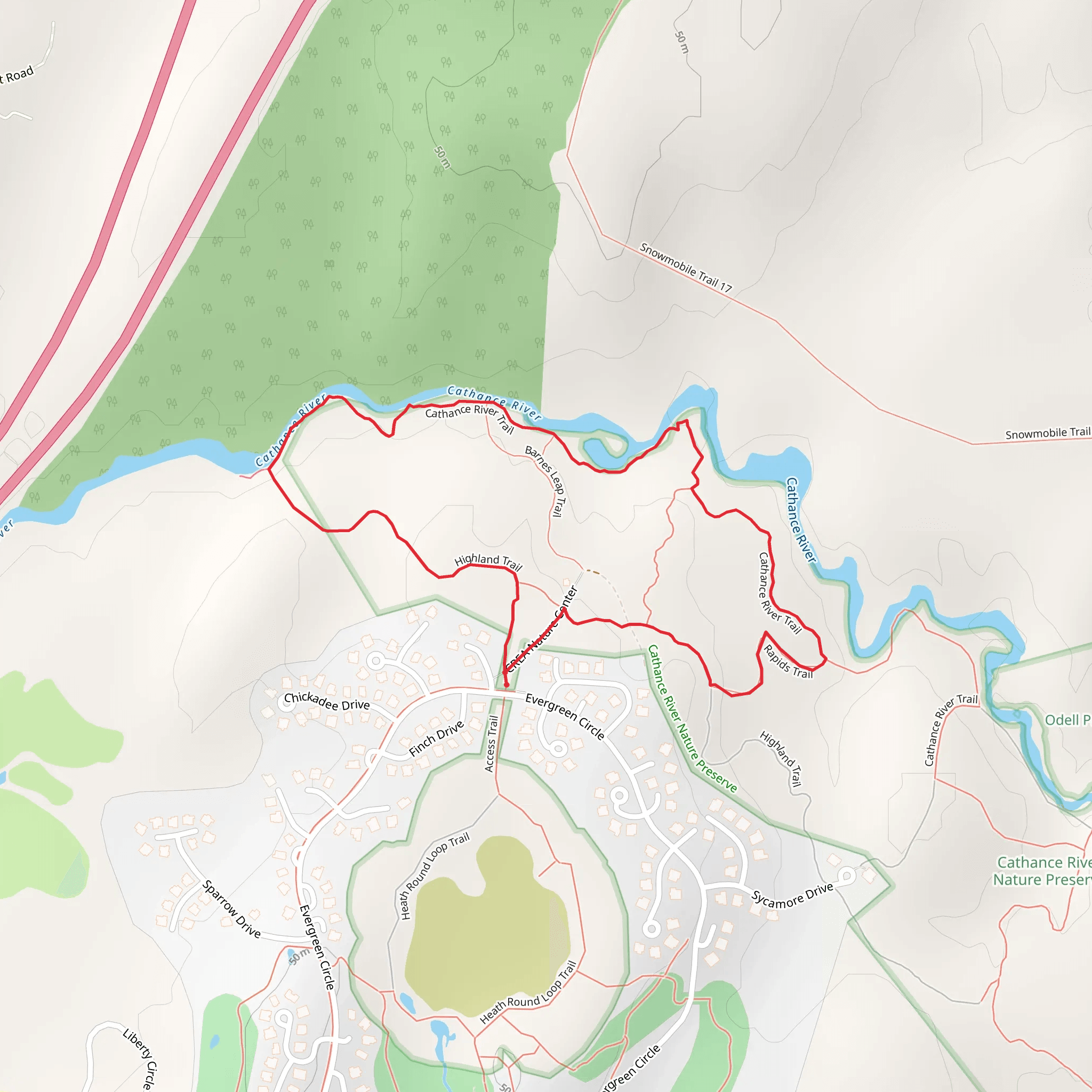 Cathance River Loop mobile static map
