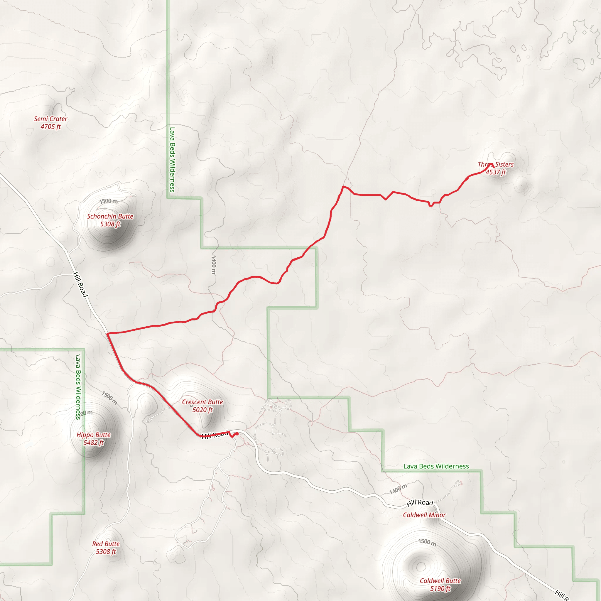 Three Sisters Trail mobile static map