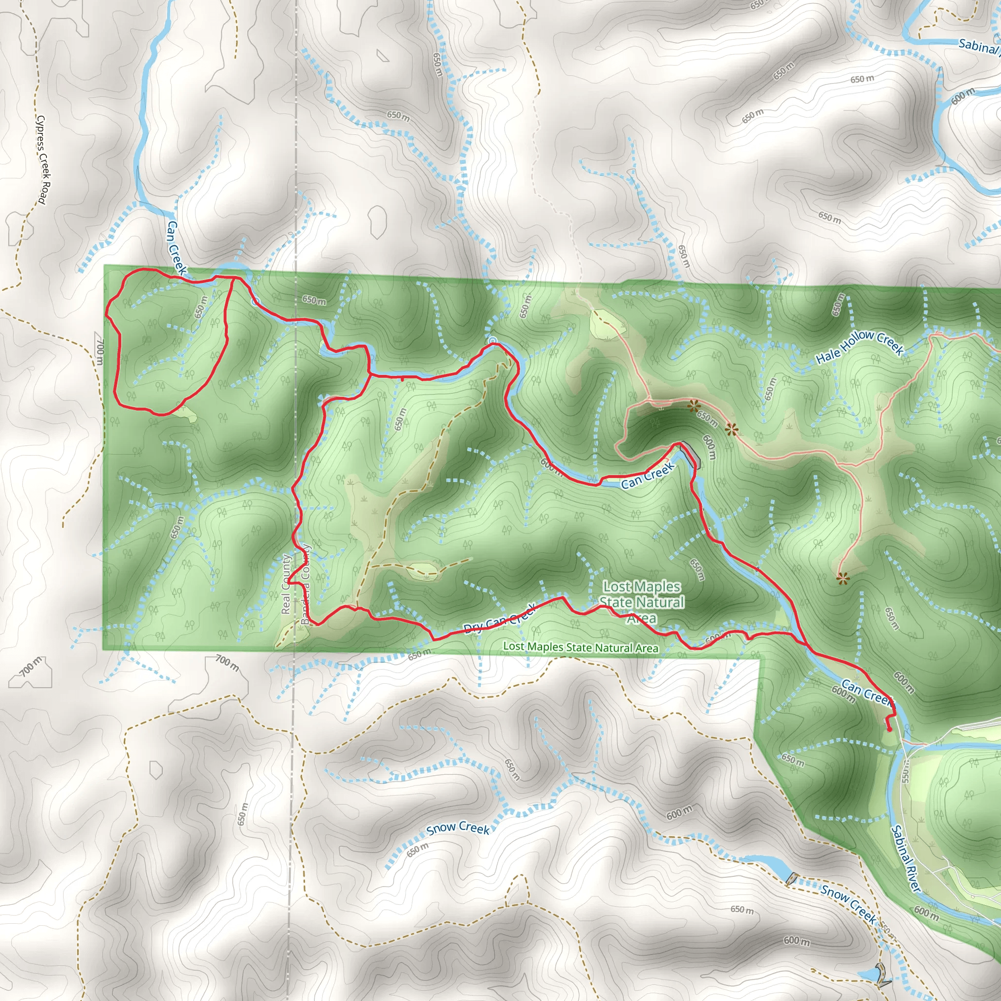 West Canyon and West Loop Trail mobile static map