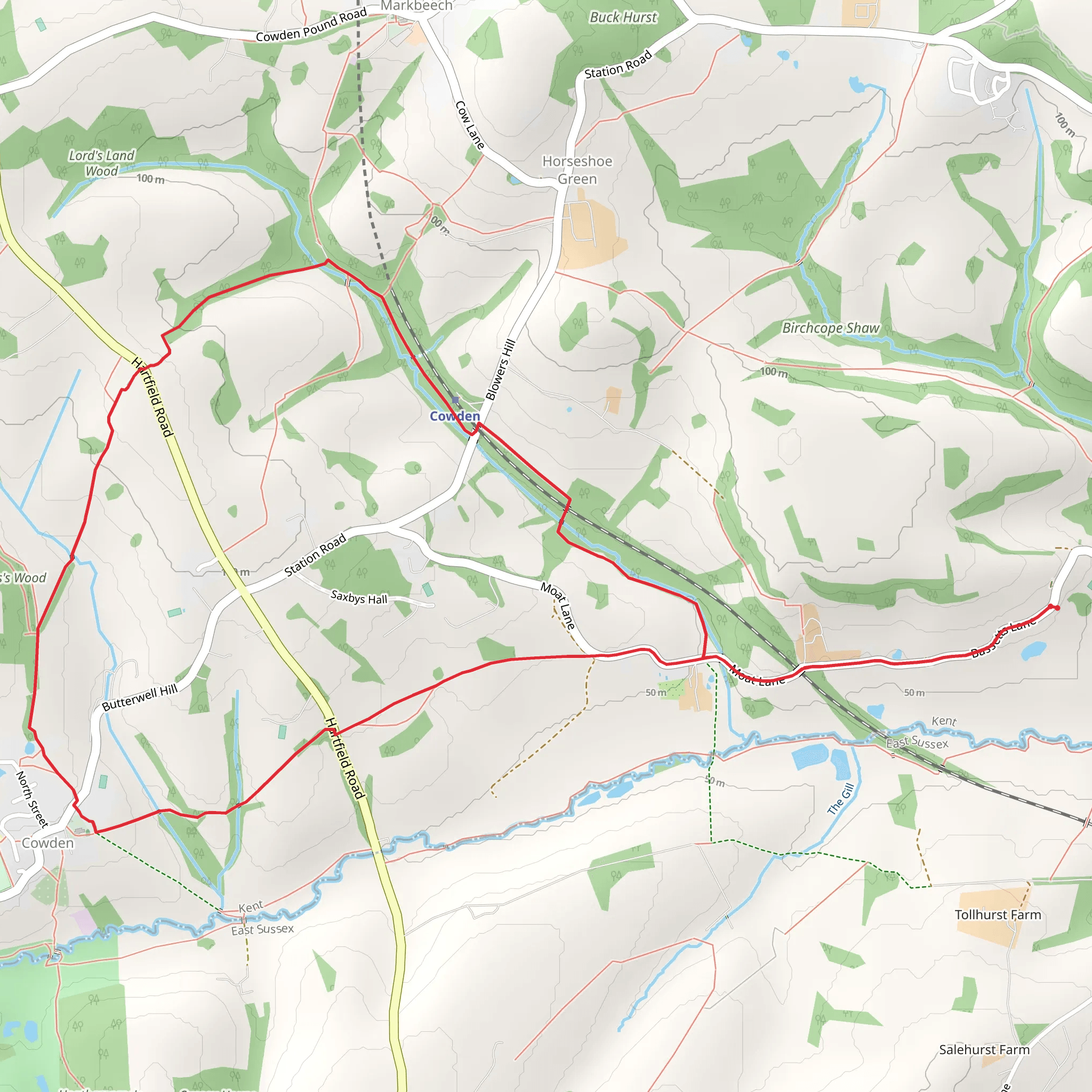 Cowden Loop mobile static map