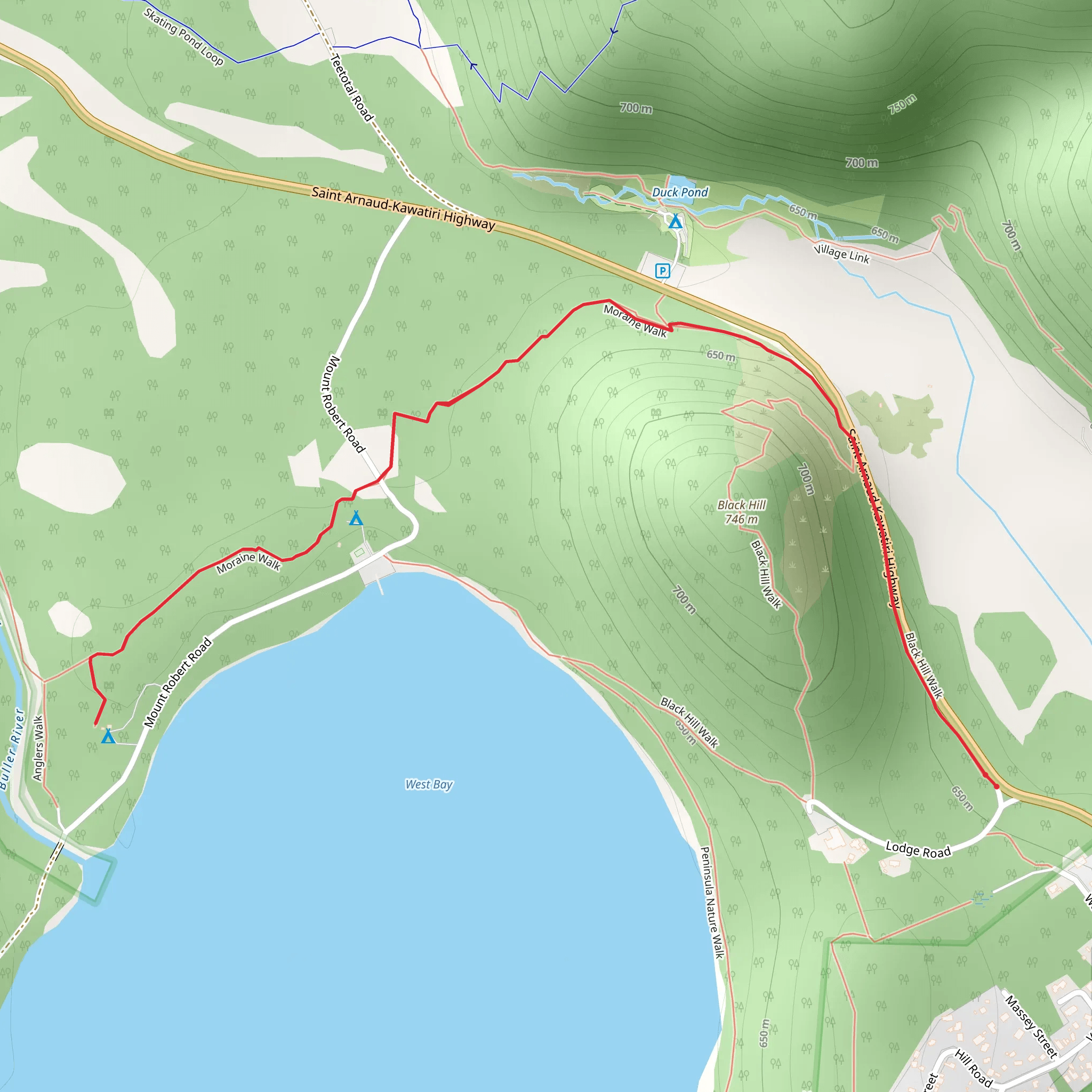 Lake Rotoiti - West Bay - Moraine Walk mobile static map