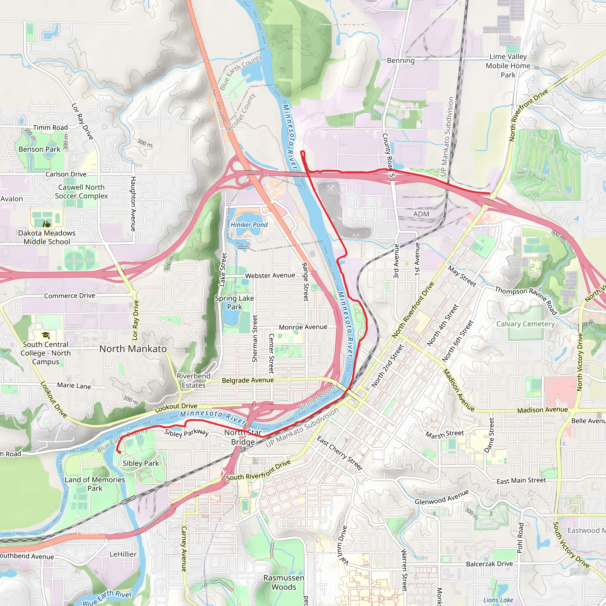 Minnesota River Trail - LeHillier mobile static map