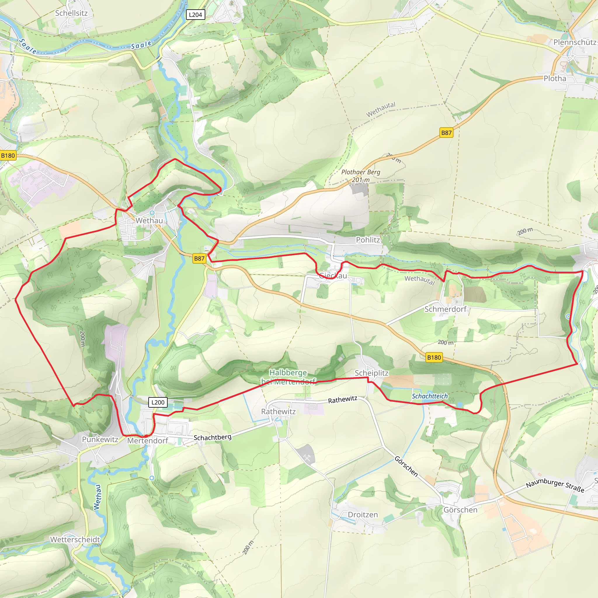 Mertendorf and Gieckau Loop mobile static map
