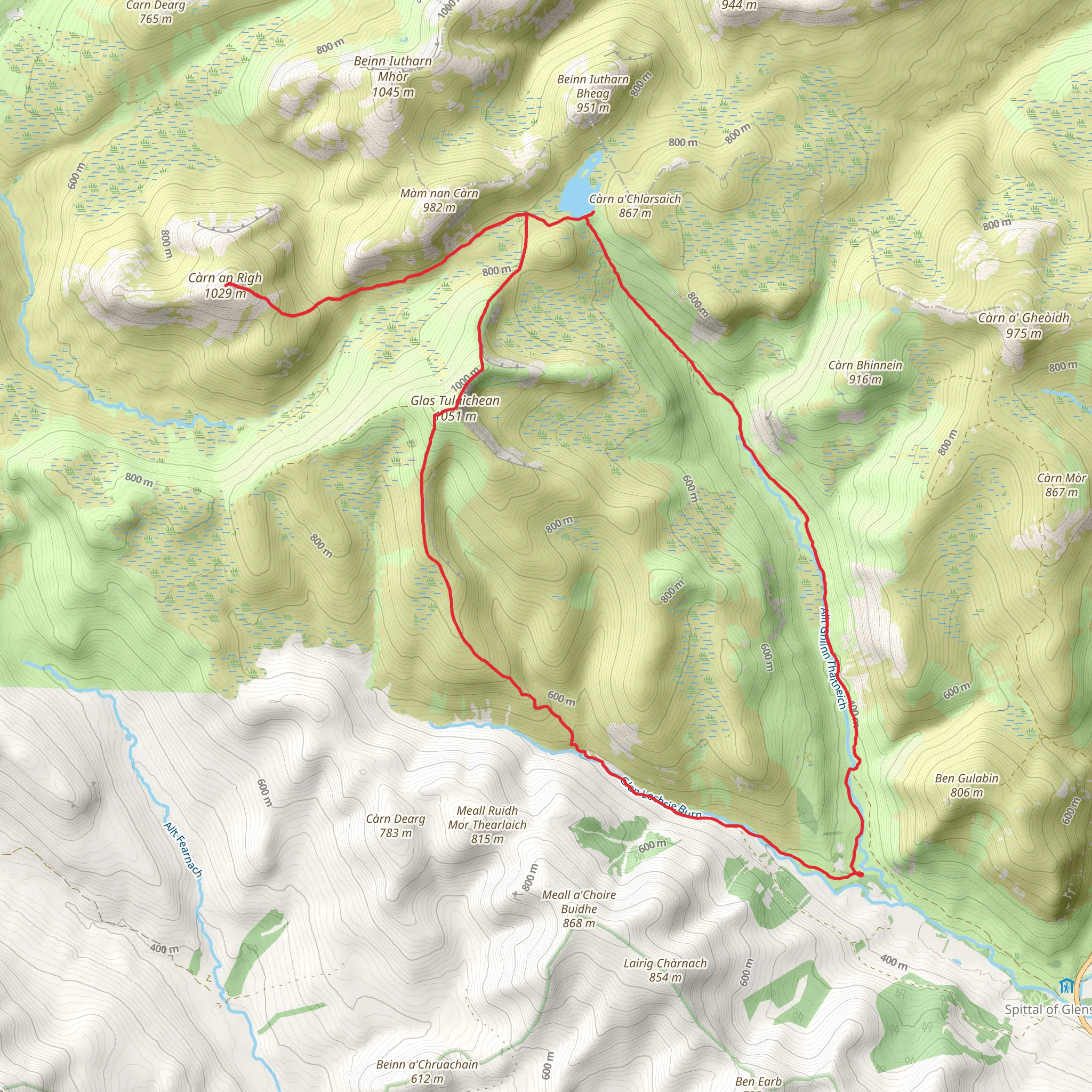 Glas Tulaichean & Carn an Righ mobile static map