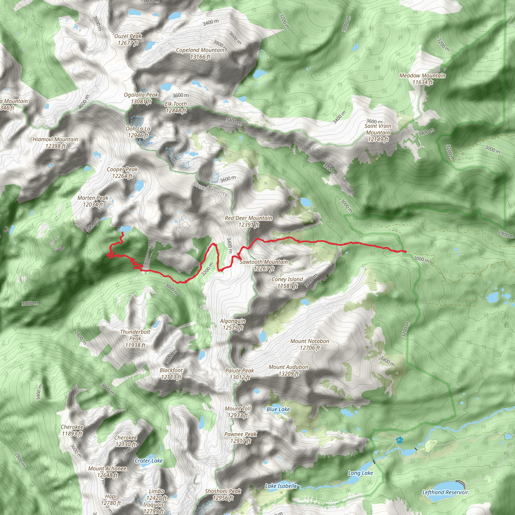 Gourd Lake vis Beaver Creek Trail mobile static map