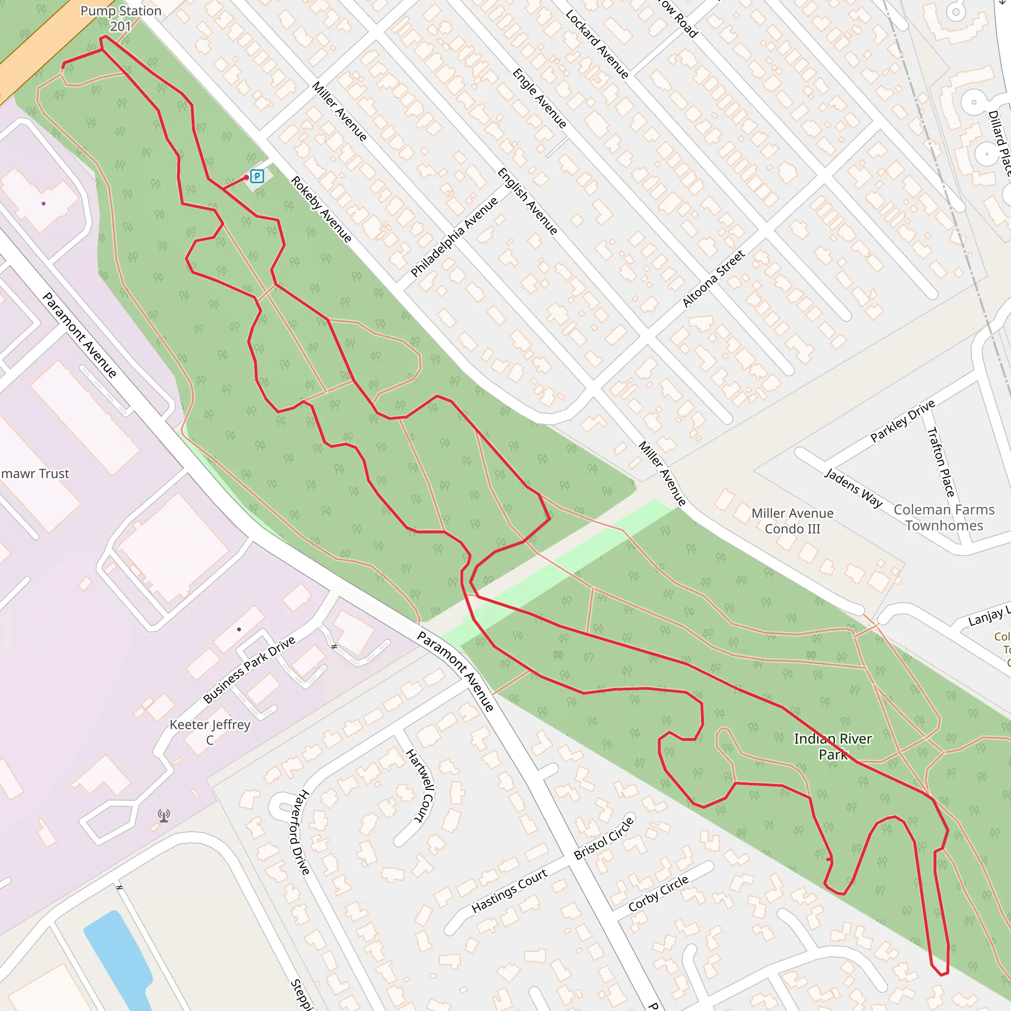 Indian River Park Loop mobile static map
