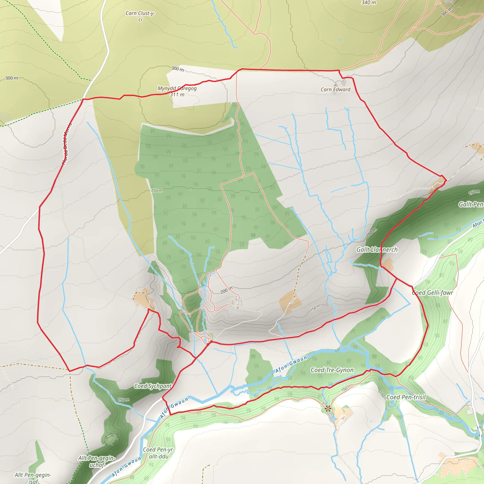Sychpant - Caregog mobile static map