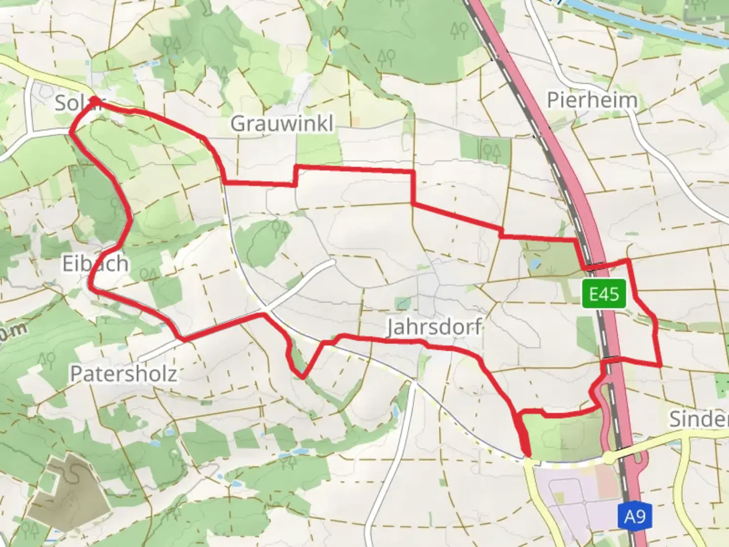 An image depicting the trail Solar Loop and its surrounding area.