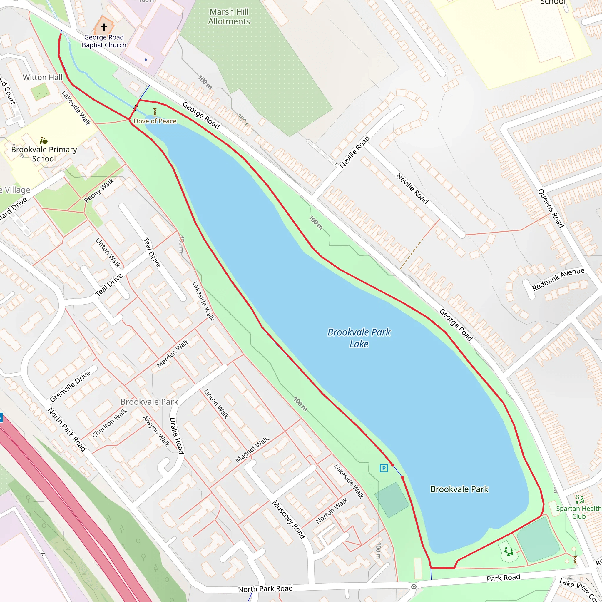 Brookvale Park Lake Loop mobile static map