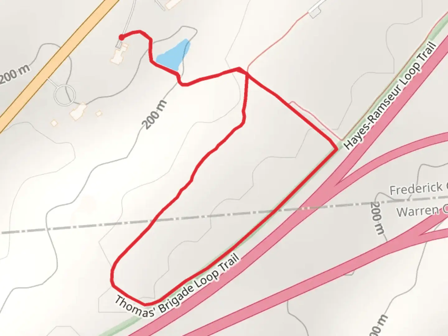 An image depicting the trail Thomas' Brigade Loop Trail and its surrounding area.