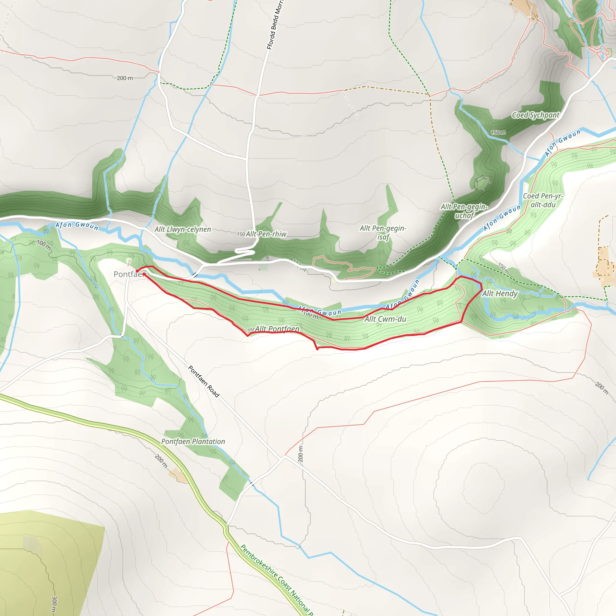 Allt Ponfaen - 1 mobile static map