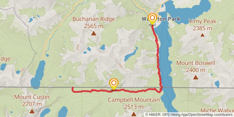 North Boundary Trail via GDT stage 3 Map