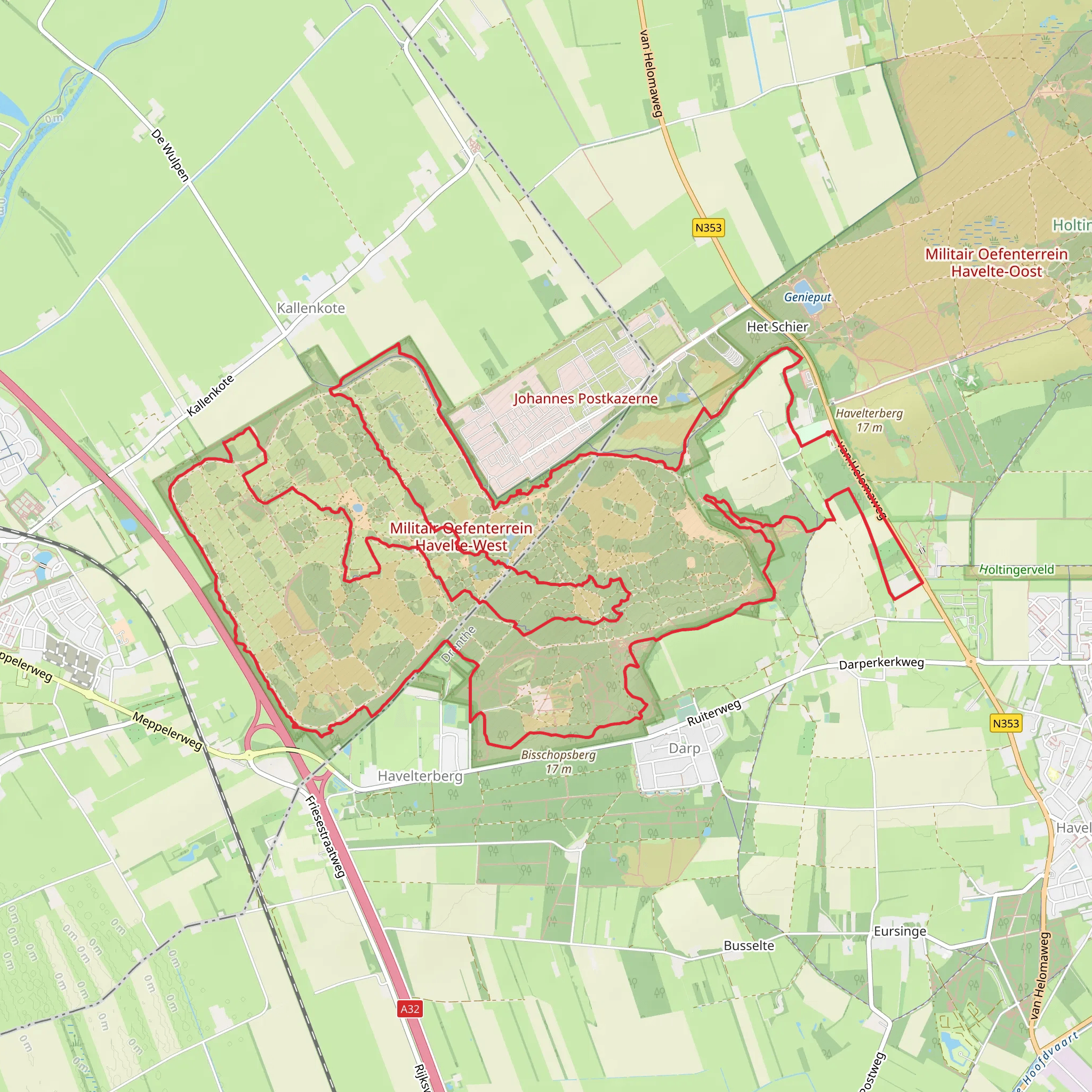 Kamperzand and Havelte West Loop mobile static map