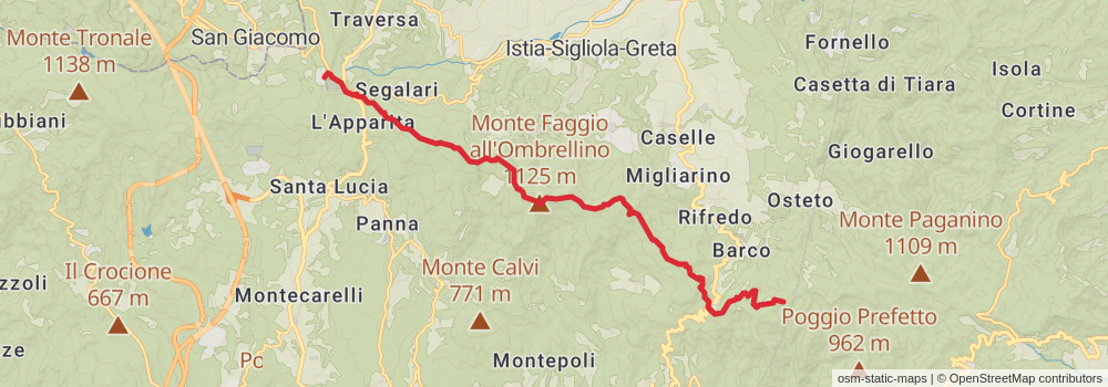 Sentiero Italia - Apennines Section stage 17 Map