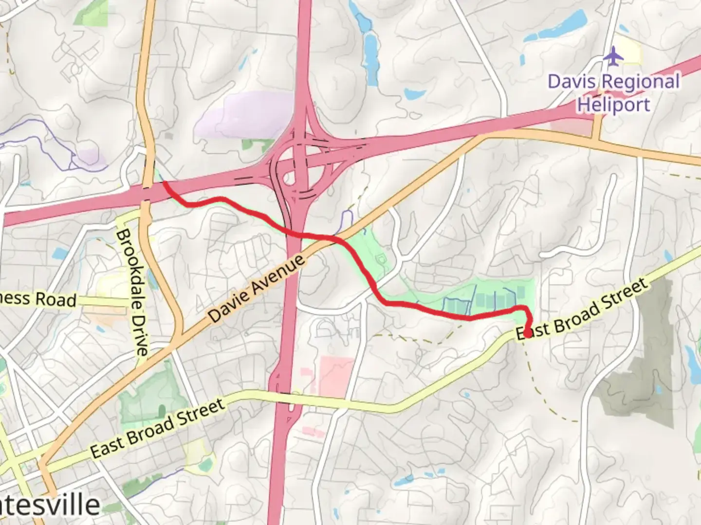 An image depicting the trail Fourth Creek Greenway and its surrounding area.
