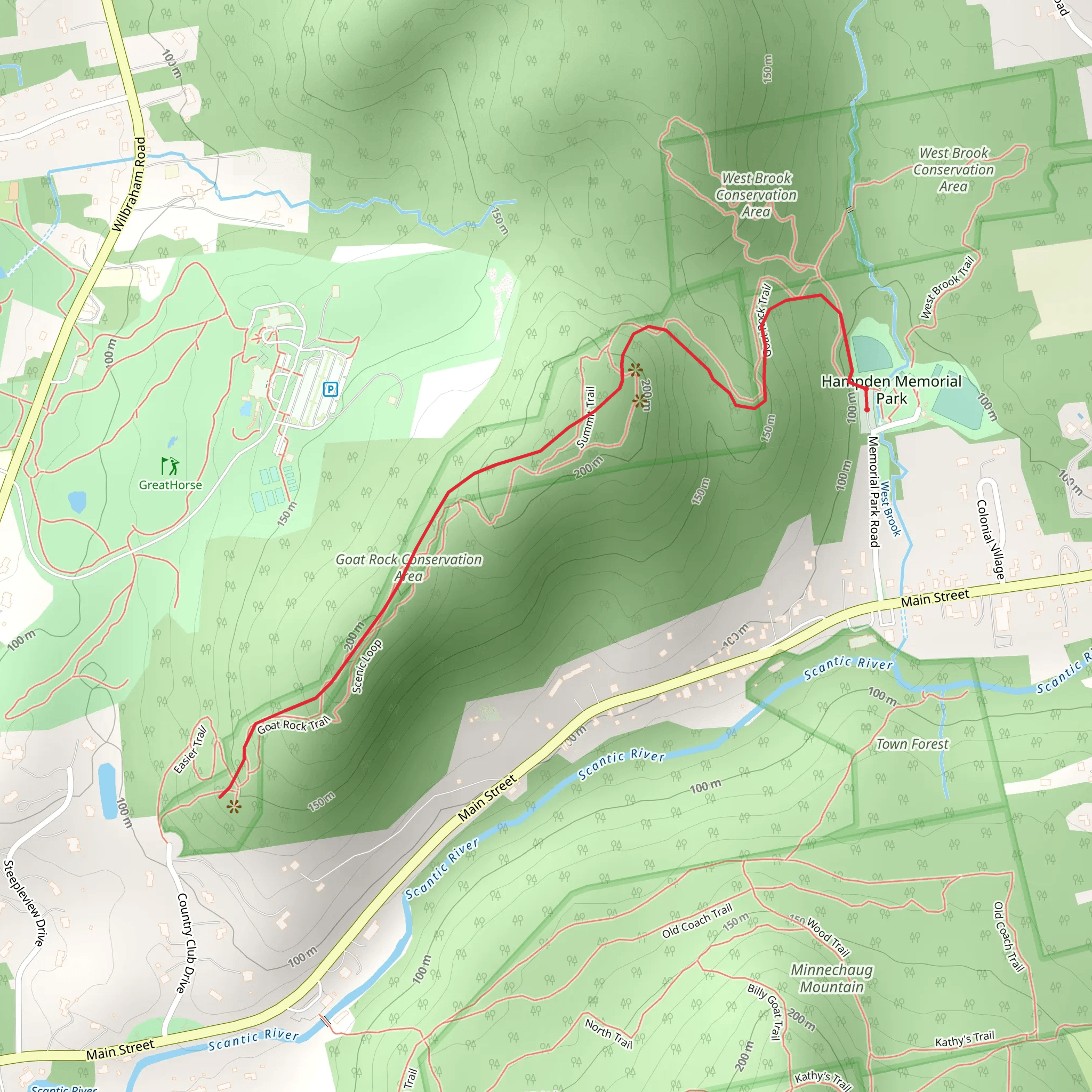 Goat Rock Trail from Memorial Park Road mobile static map