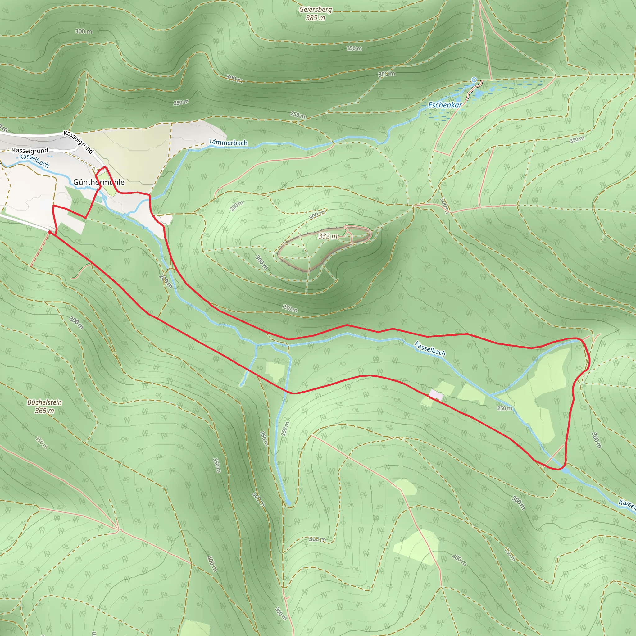 Biebergemuend Rundwanderweg mobile static map