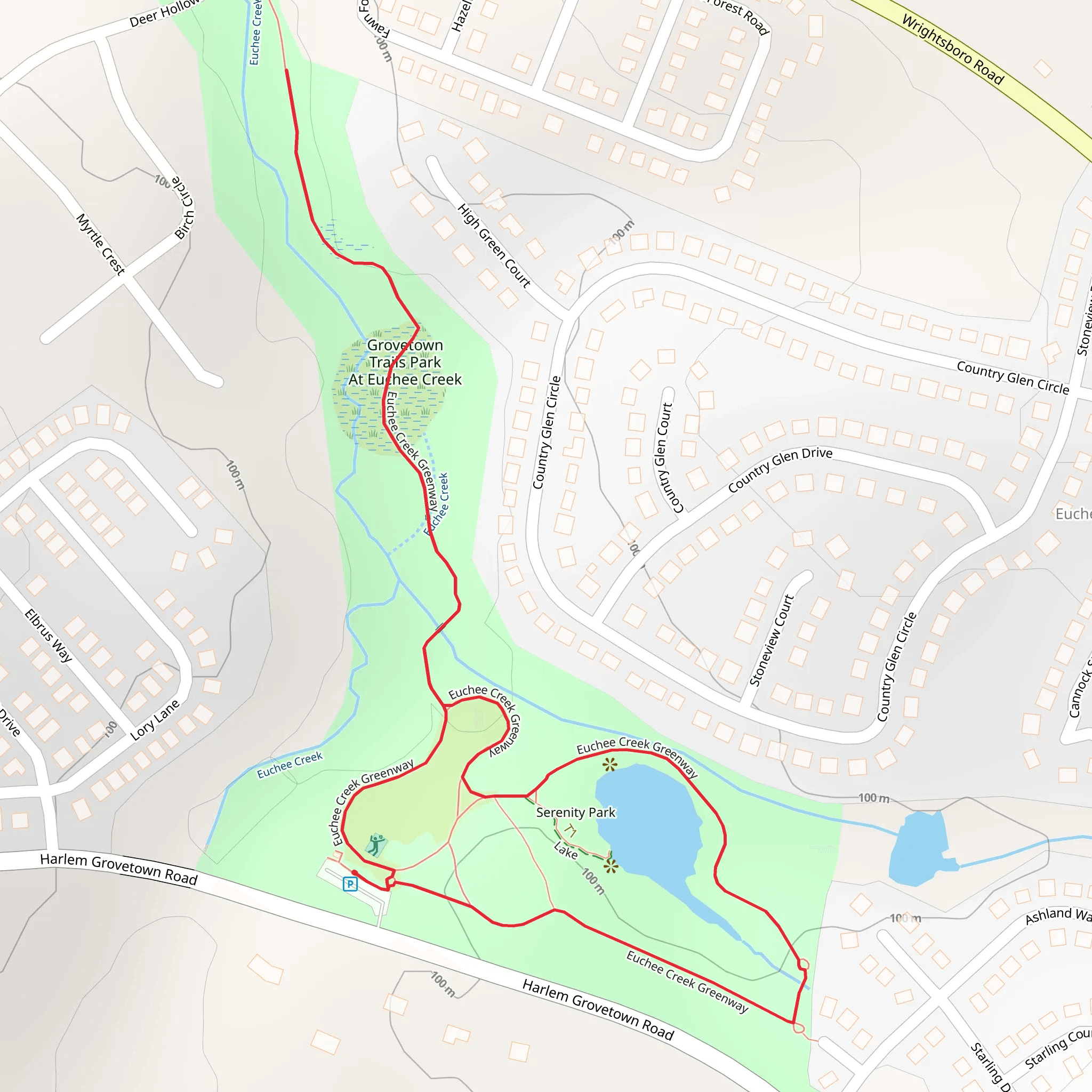Old Granite Quarry Lake - Euchee Creek Greenway mobile static map