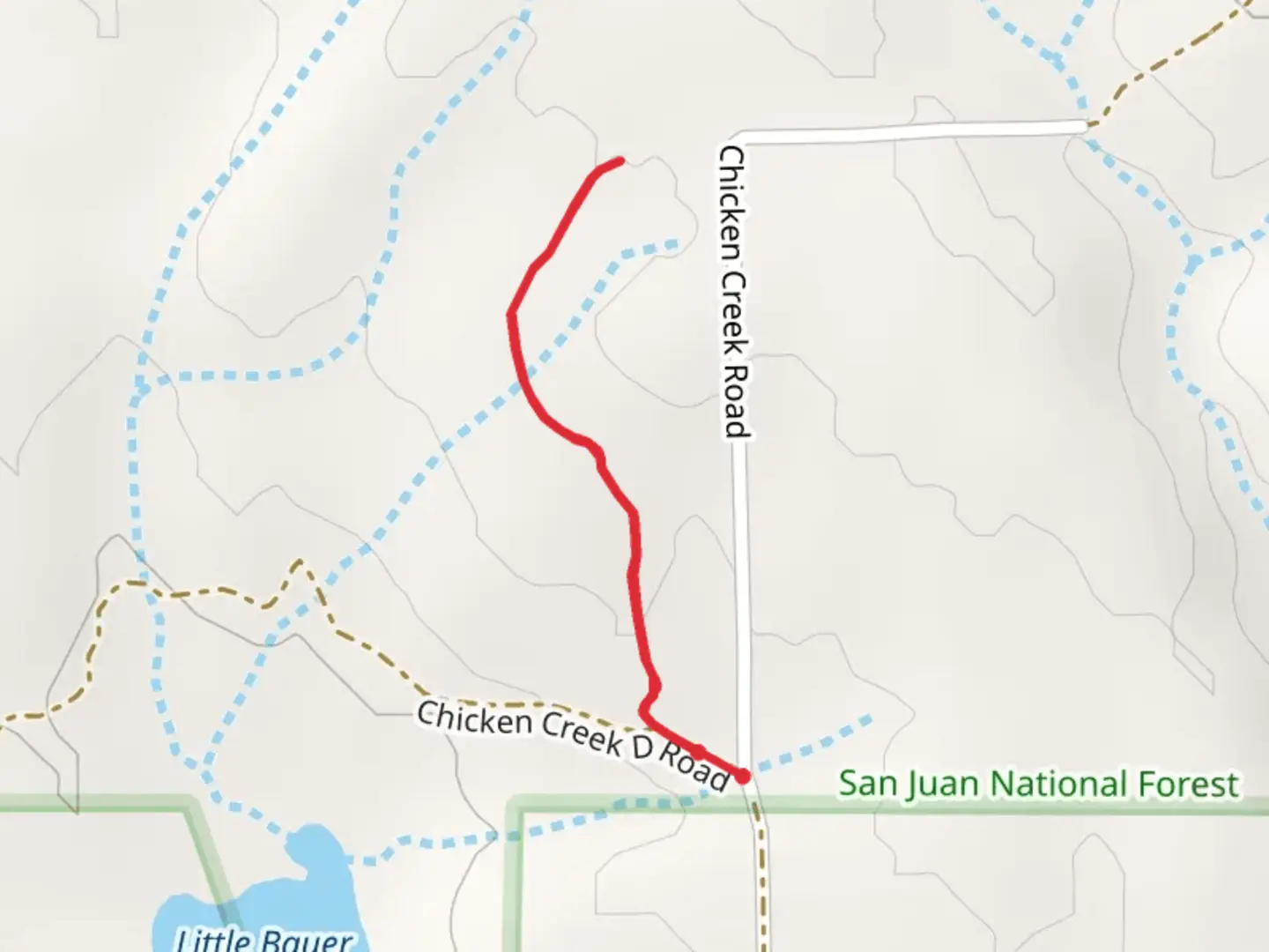 An image depicting the trail Chicken Little Trail and its surrounding area.