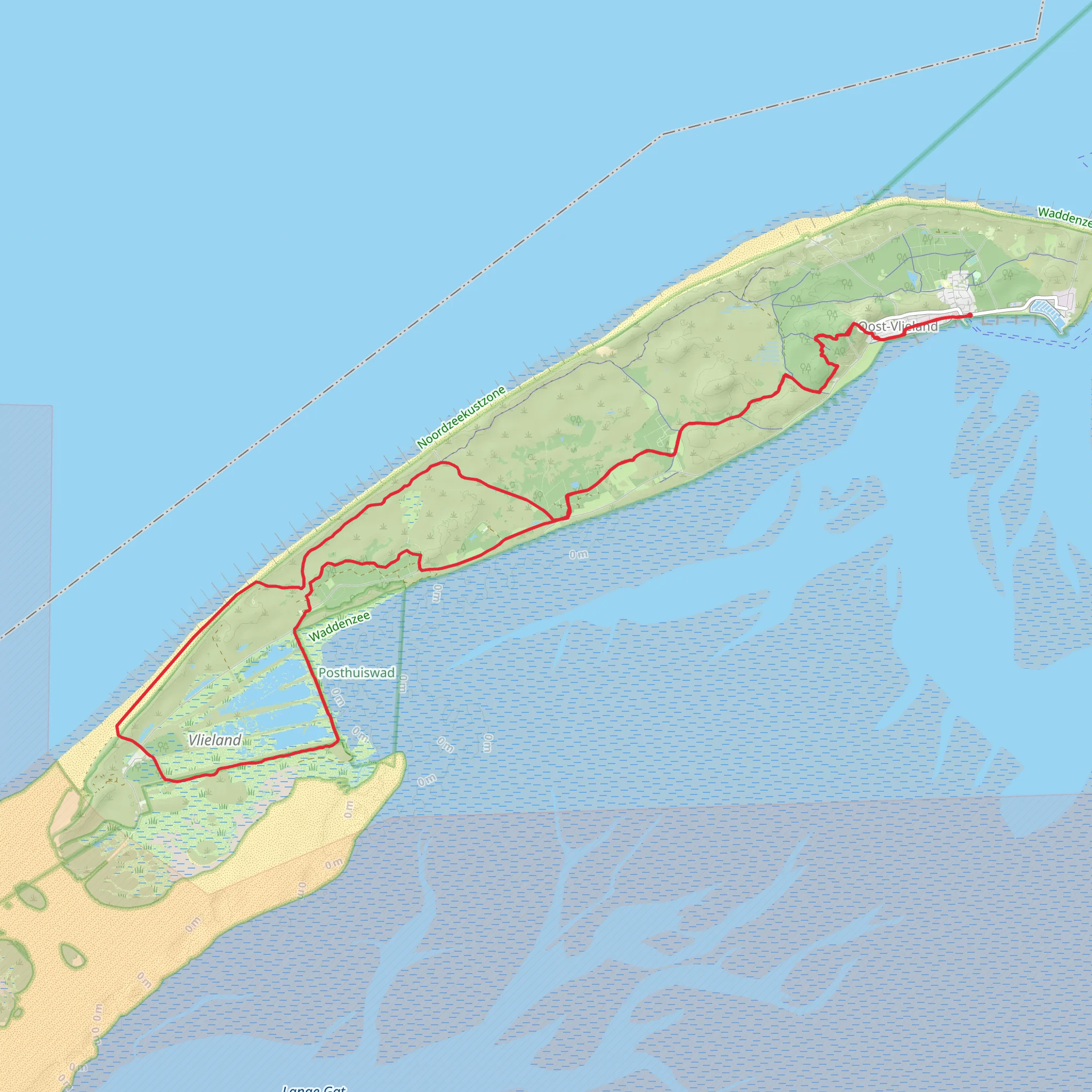 Vlieland and Kroonpolders via Oude Postweg and Pad van Malgum mobile static map