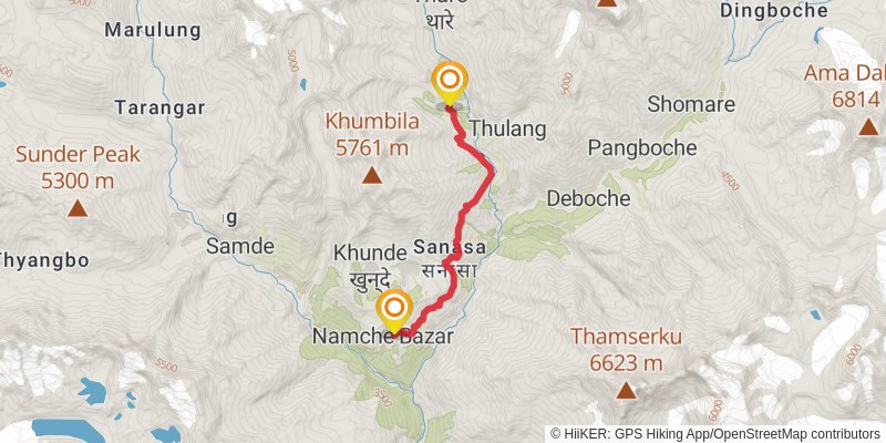 Gokyo Lakes Trek stage 3 Map
