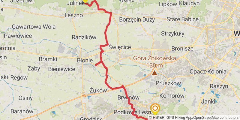 Warsaw Touristic Loop stage 9 Map