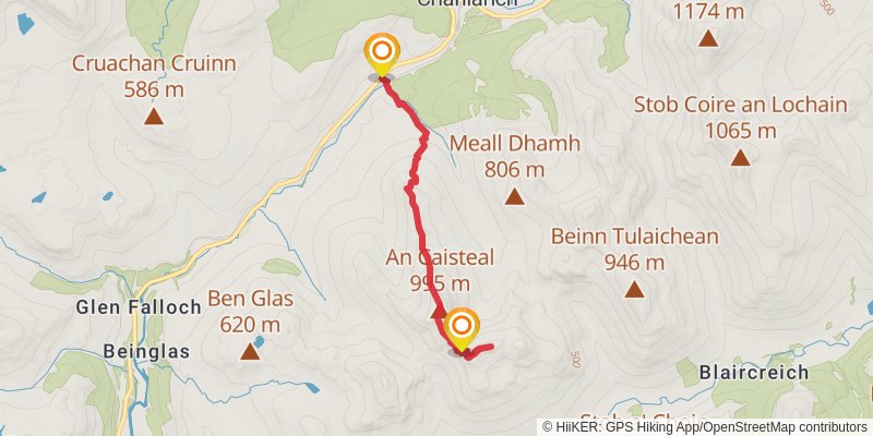 Beinn a' Chròin via Twistin Hill Walk stage 2 Map