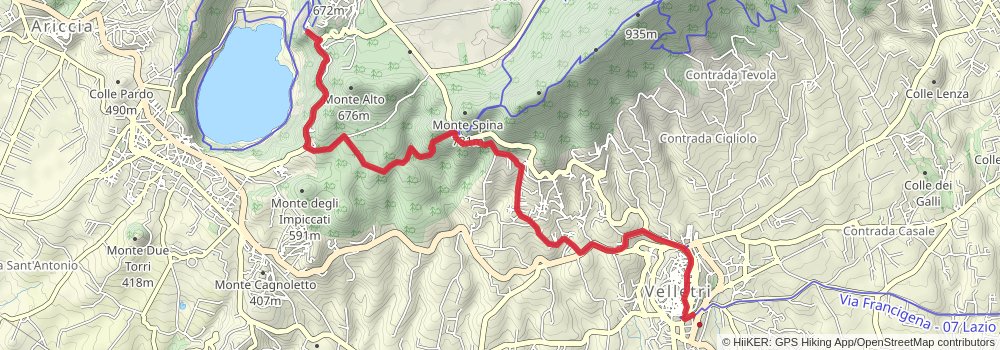 Via Francigena stage 121 Map