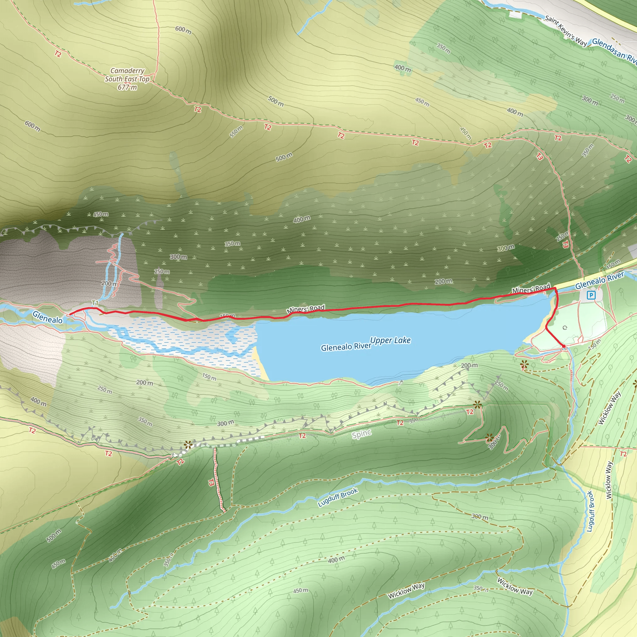 Miners Road Walk - Glendalough mobile static map