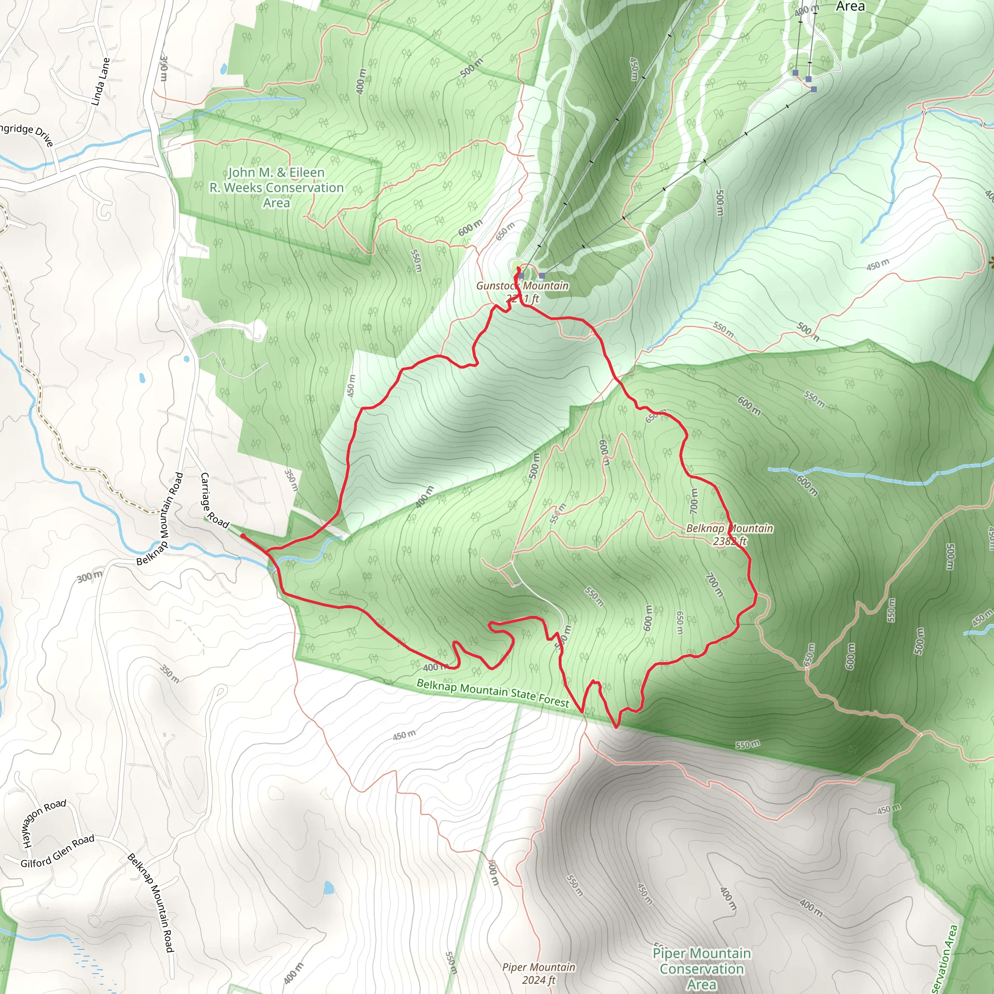 Gunstock Mountain and Belknap Mountain Loop mobile static map