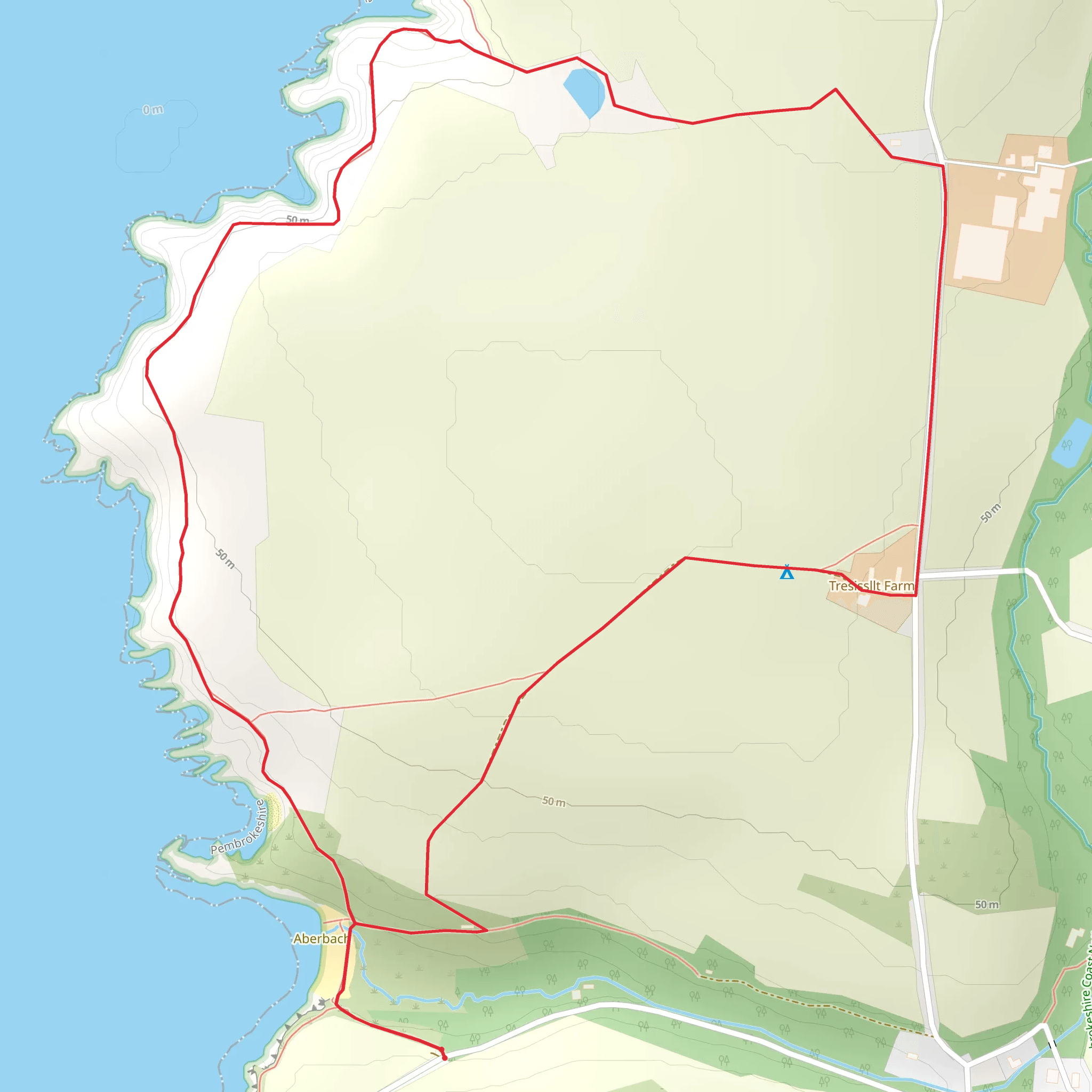 Aber Bach - Pwllcrochan mobile static map