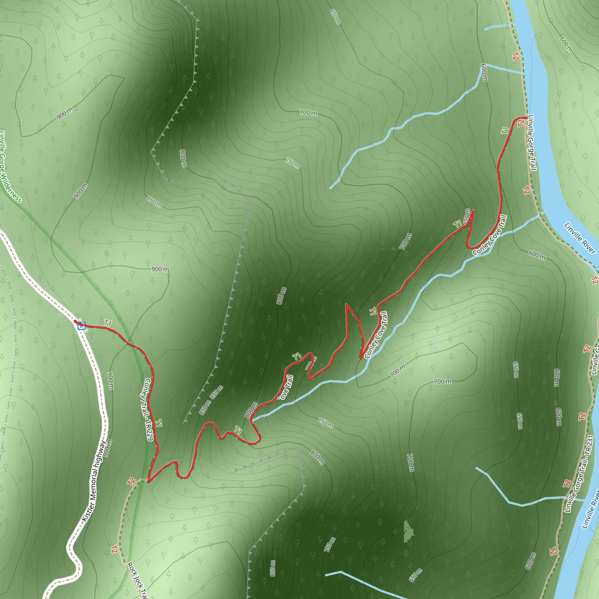 Conley Cave Trail mobile static map