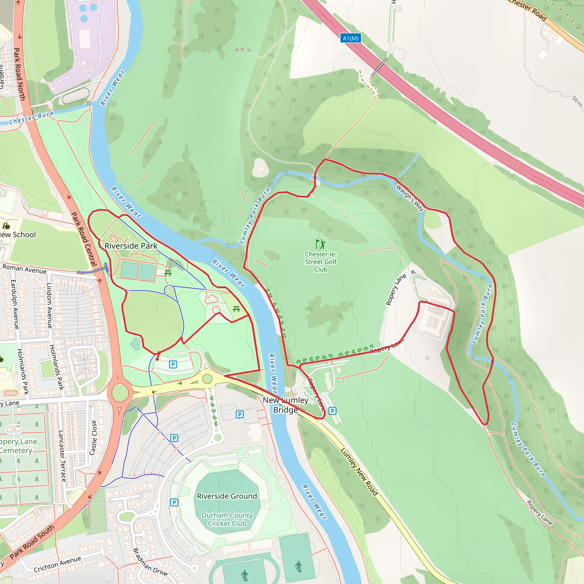 Chester-le-Street Loop mobile static map