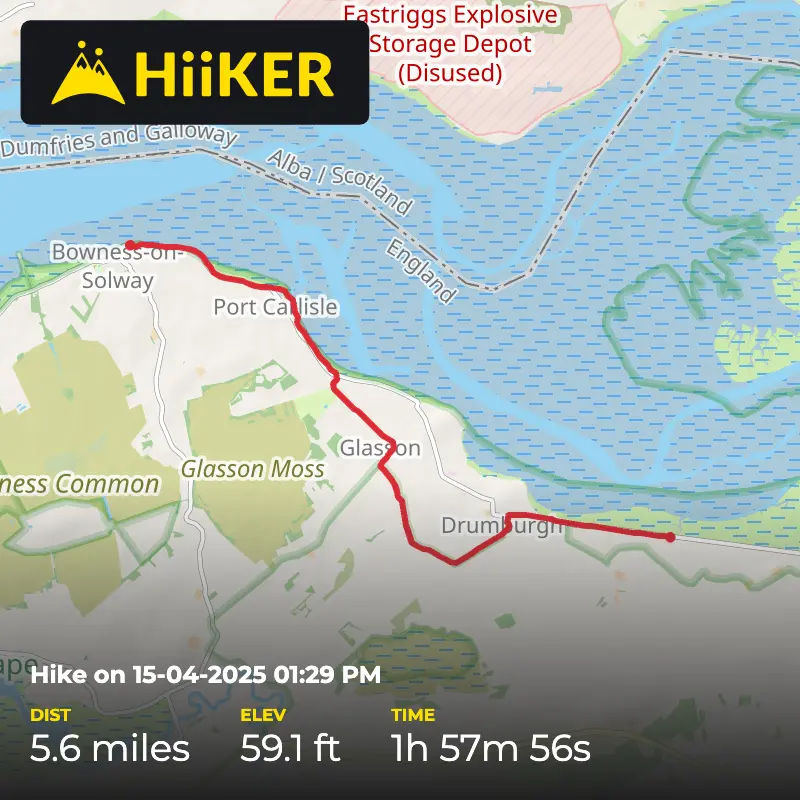 A map preview of the recording Hike on 15-04-2025 01:29 PM.