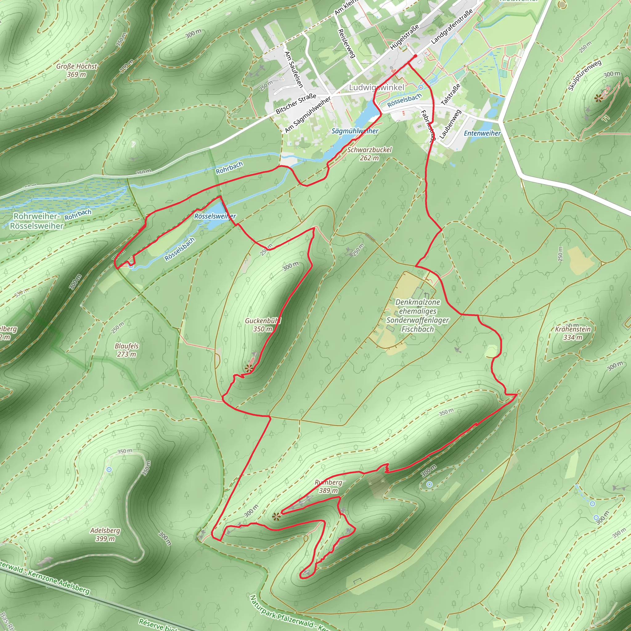 Roesselsbach, Rumberg and Roesselsweiher Loop mobile static map