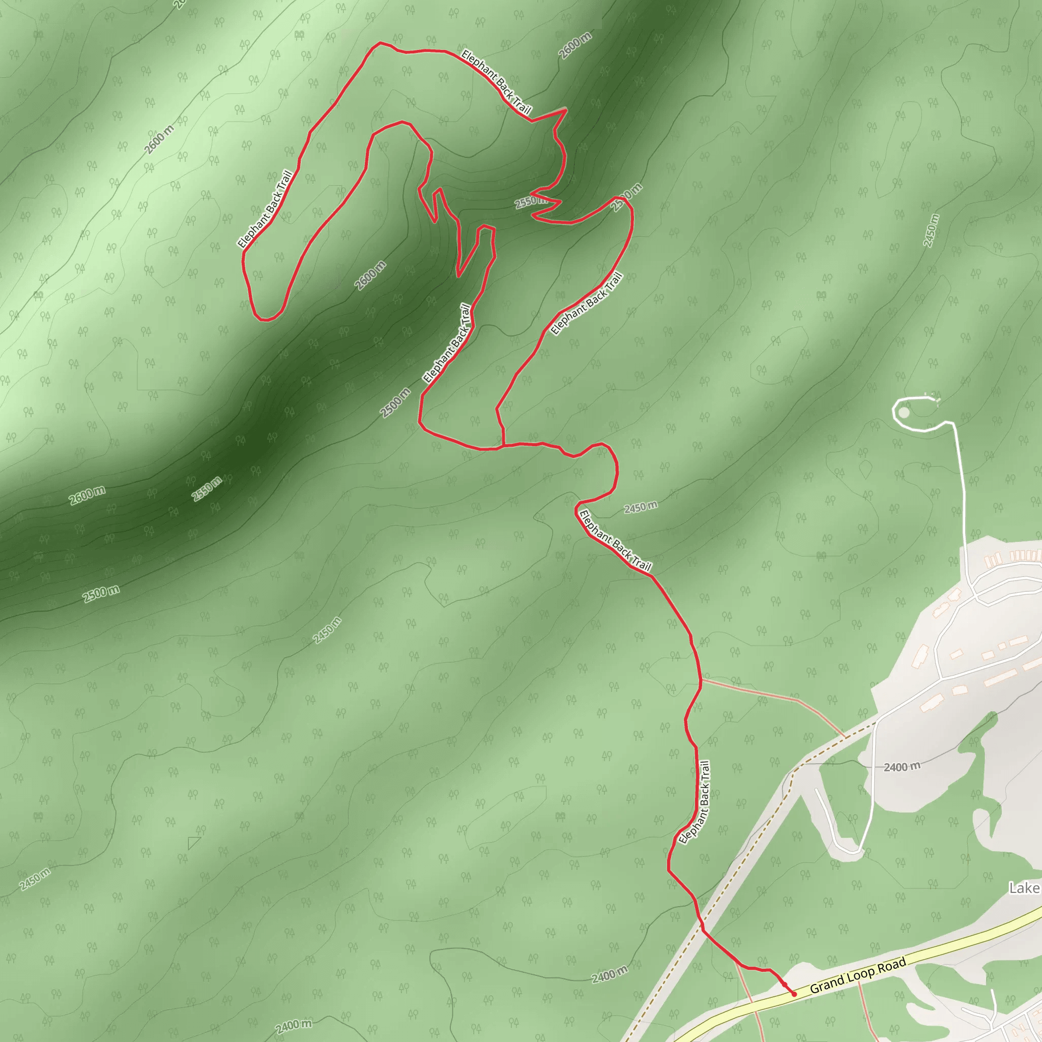 Elephant Back Mountain Trail mobile static map