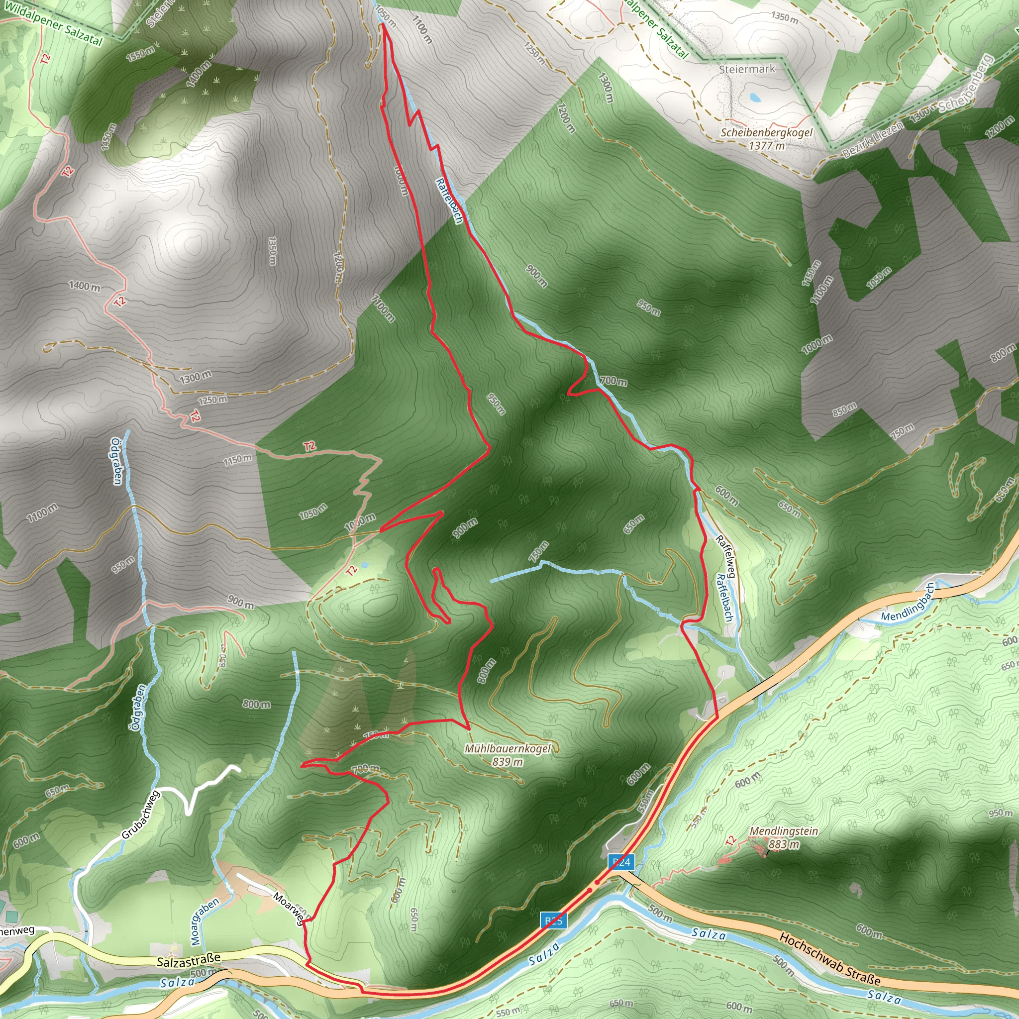 Schwärzerweg - Raffelgraben mobile static map